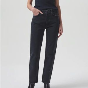 AGOLDE Black Denim 90s Pinch Waist Jeans